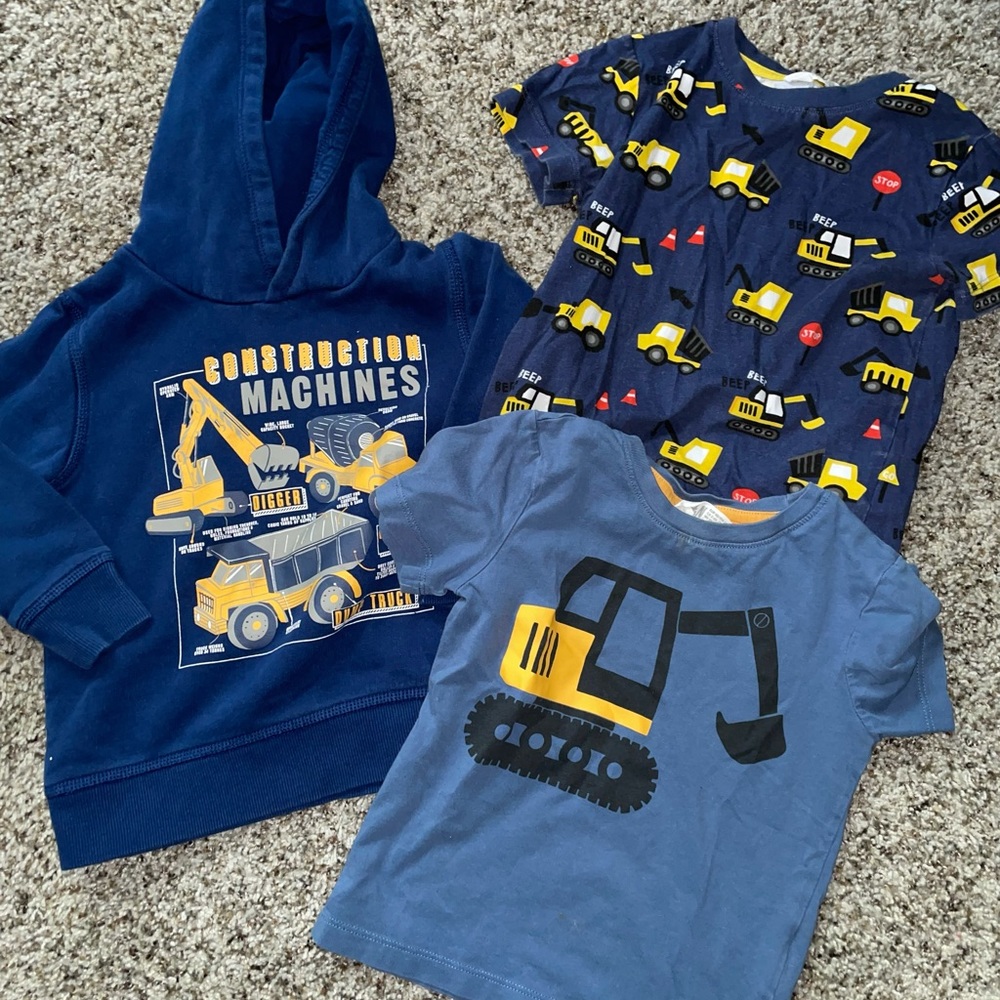 Lot of construction vehicle tops